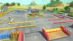The SNES Battle Course 1 course takes place on a Mario Kart racetrack.