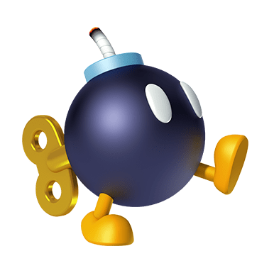 Bob-omb item, explodes a short time after use or on impact with a vehicle.