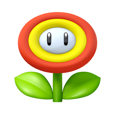 Fire Flower item, Lets you throw fireballs for a short time by pressing [L]. Any vehicle you hit will spin out of control. 