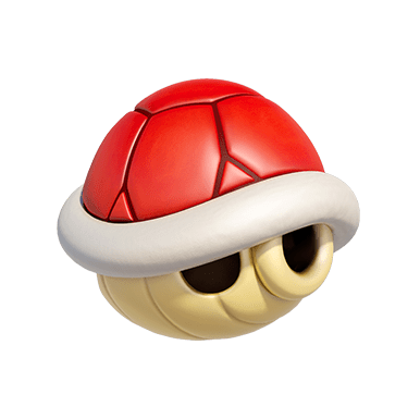Red Shell item, locks on and pursues the vehicle in front of you, knocking over the first driver they hit. 