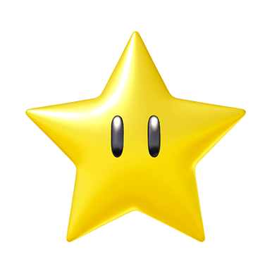 Super Star item, Makes you temporarily invincible and increases your speed. Any vehicle you hit will be knocked over. 